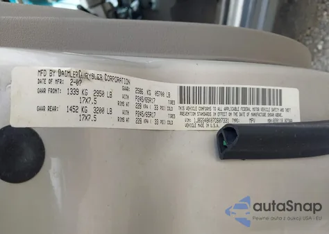 2007 Jeep Grand Cherokee Laredo z USA, uszkodzony, nr VIN 1J8GS48K07C607331